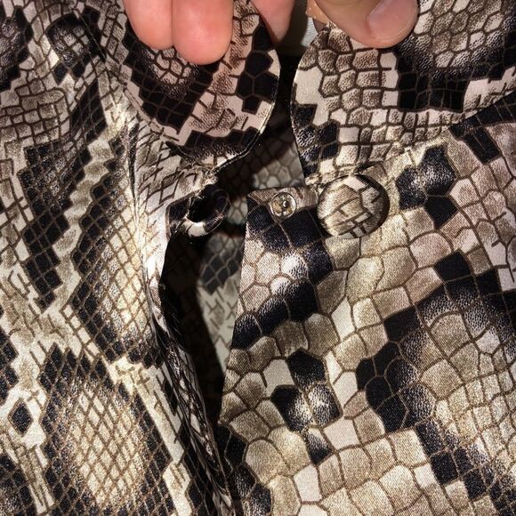 Vintage XL Christie & Jill Snake Skin Long Sleeve Blouse - Picture 11 of 16